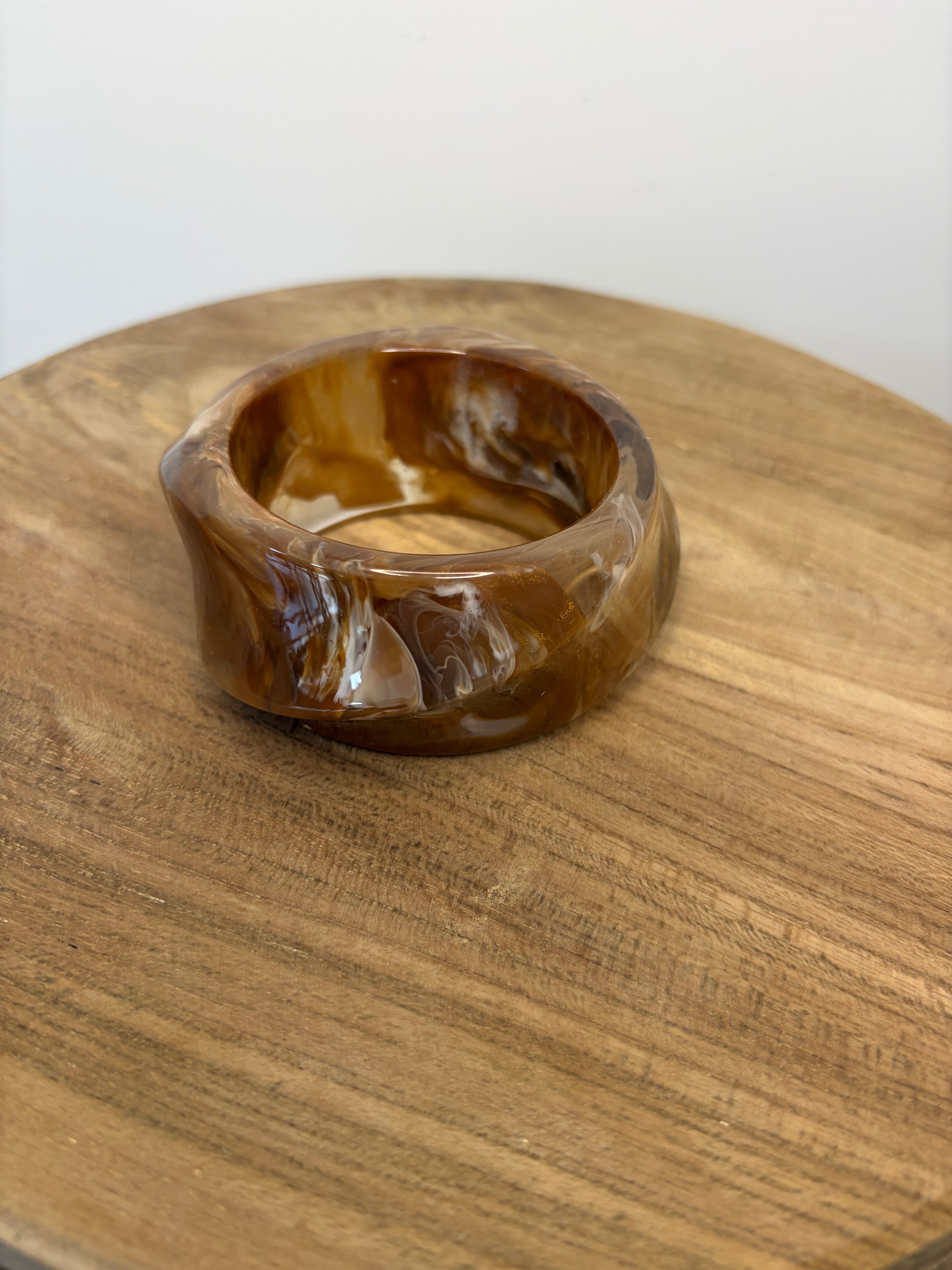 Bracelet Jonc Brun Ambré