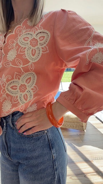 Bracelet Jonc Orange Vif